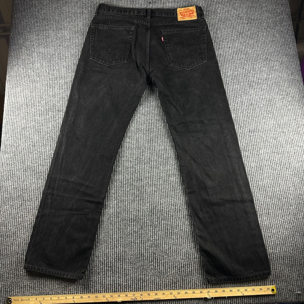 Levis 505 Regular Fit Black Denim Jeans Mens 36x34 Straight Leg 00505-0260